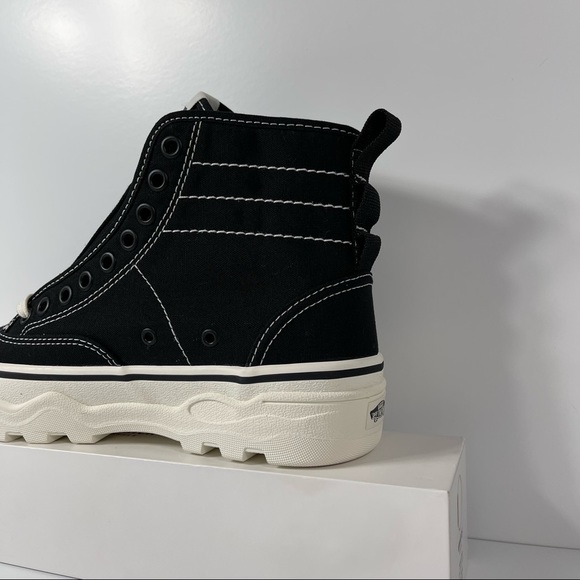 VANS SENTRY WC WOMENS HIGH TOP SHOES SIZE 7 BLACK WHITE WAFFLECUP LACE UP CANVAS - Picture 10 of 10